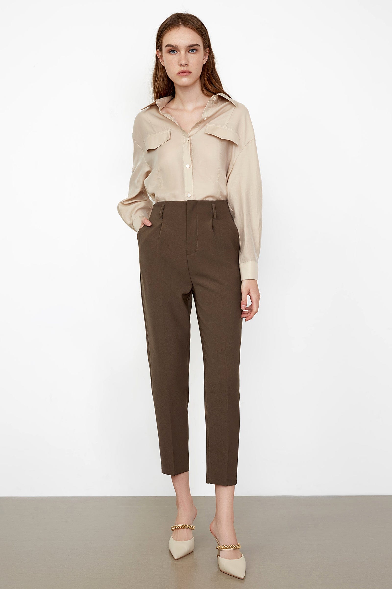 Kamren Saddle Brown Straight Leg Pants