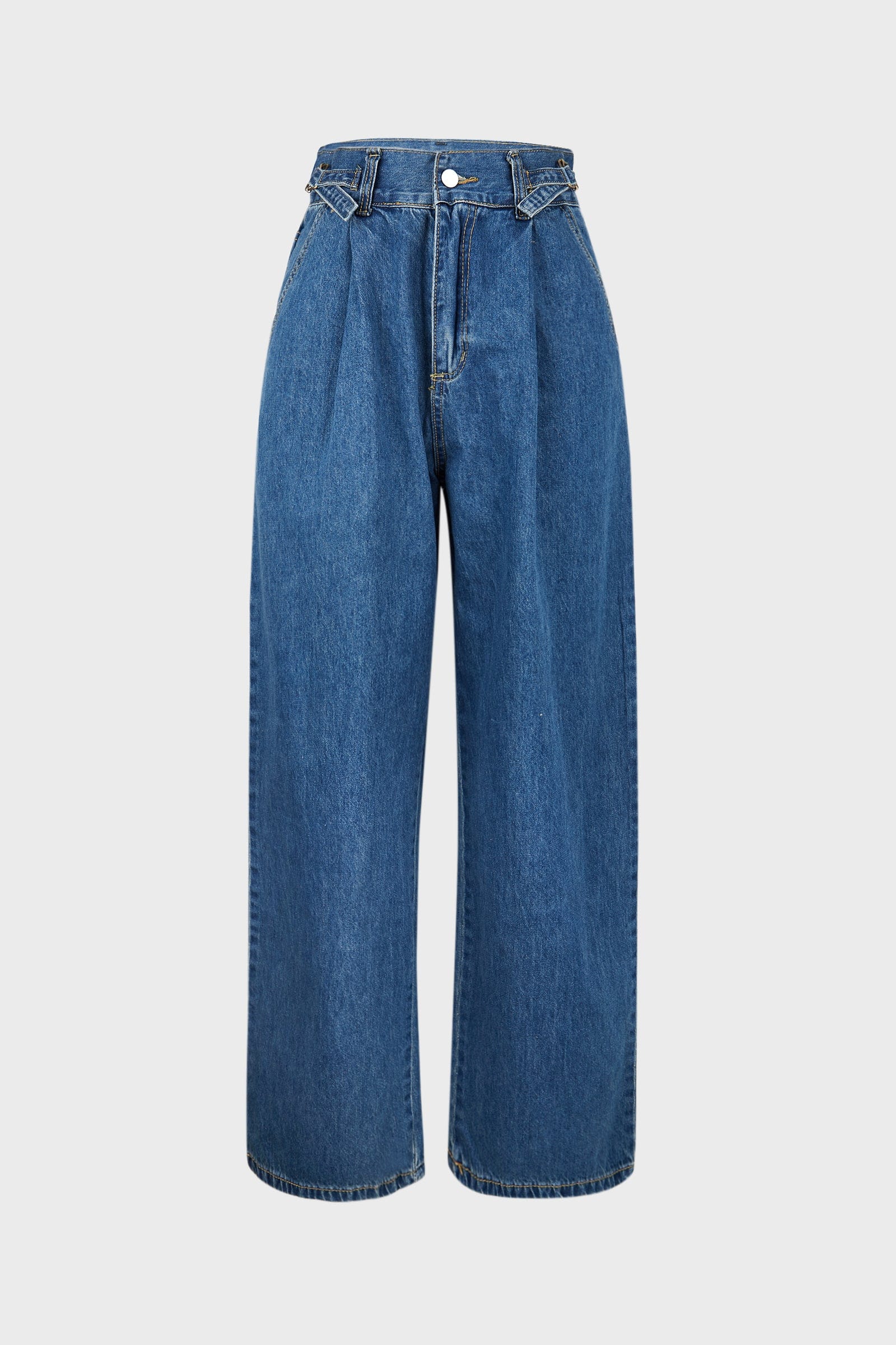 Royal Blue Full-Length Wide Leg Jeans