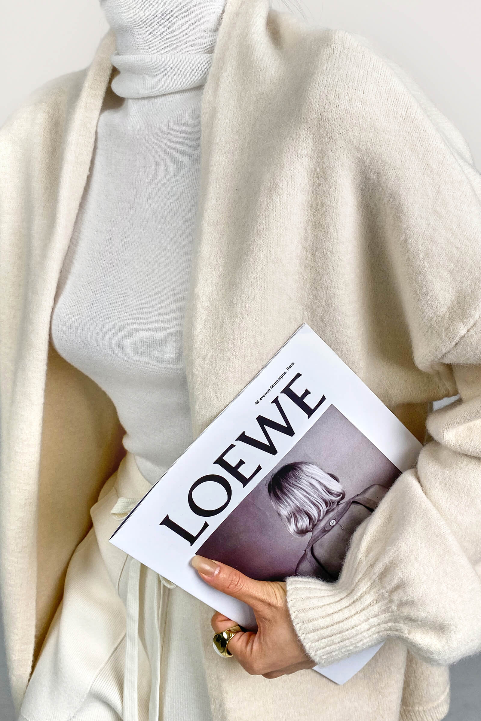 Ivory Open Front Relaxed Fit Cardigan