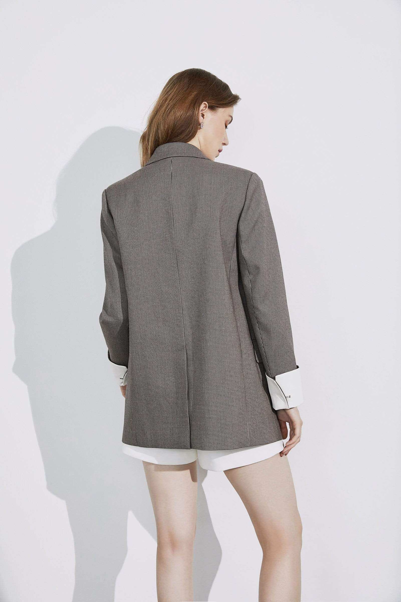 Herringbone Grey Oversized Blazer