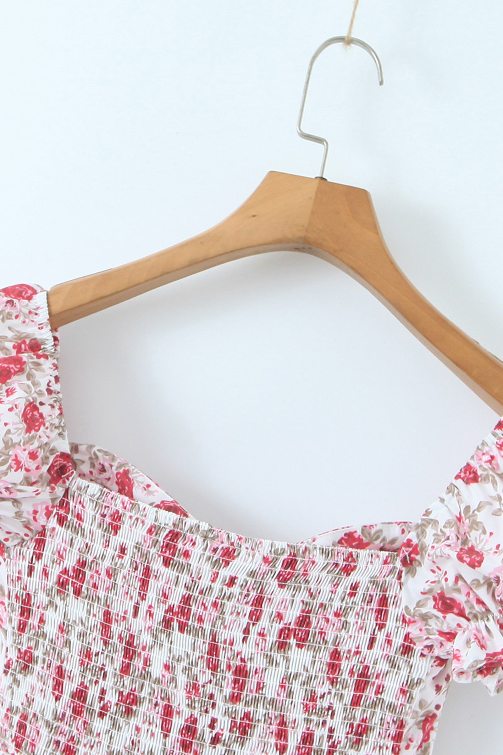 Pink Floral Print Tiered Bustier Mini Dress