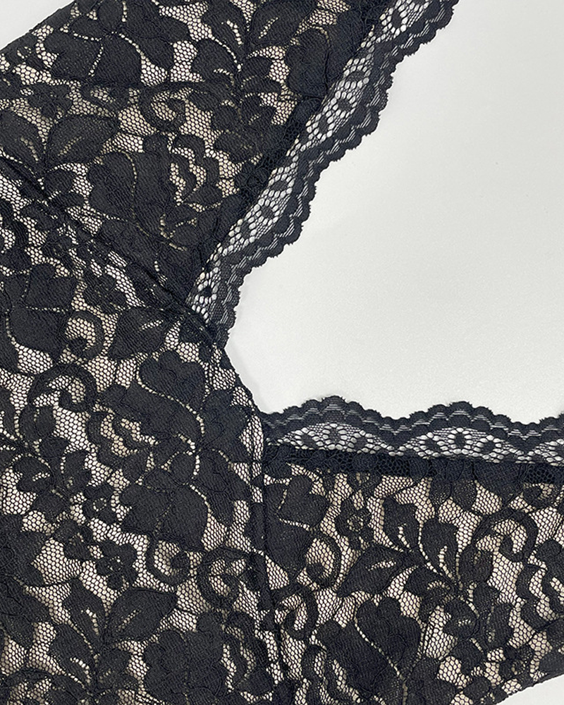 Lace V-Neck Backless Slim Fit Bodycon Dress