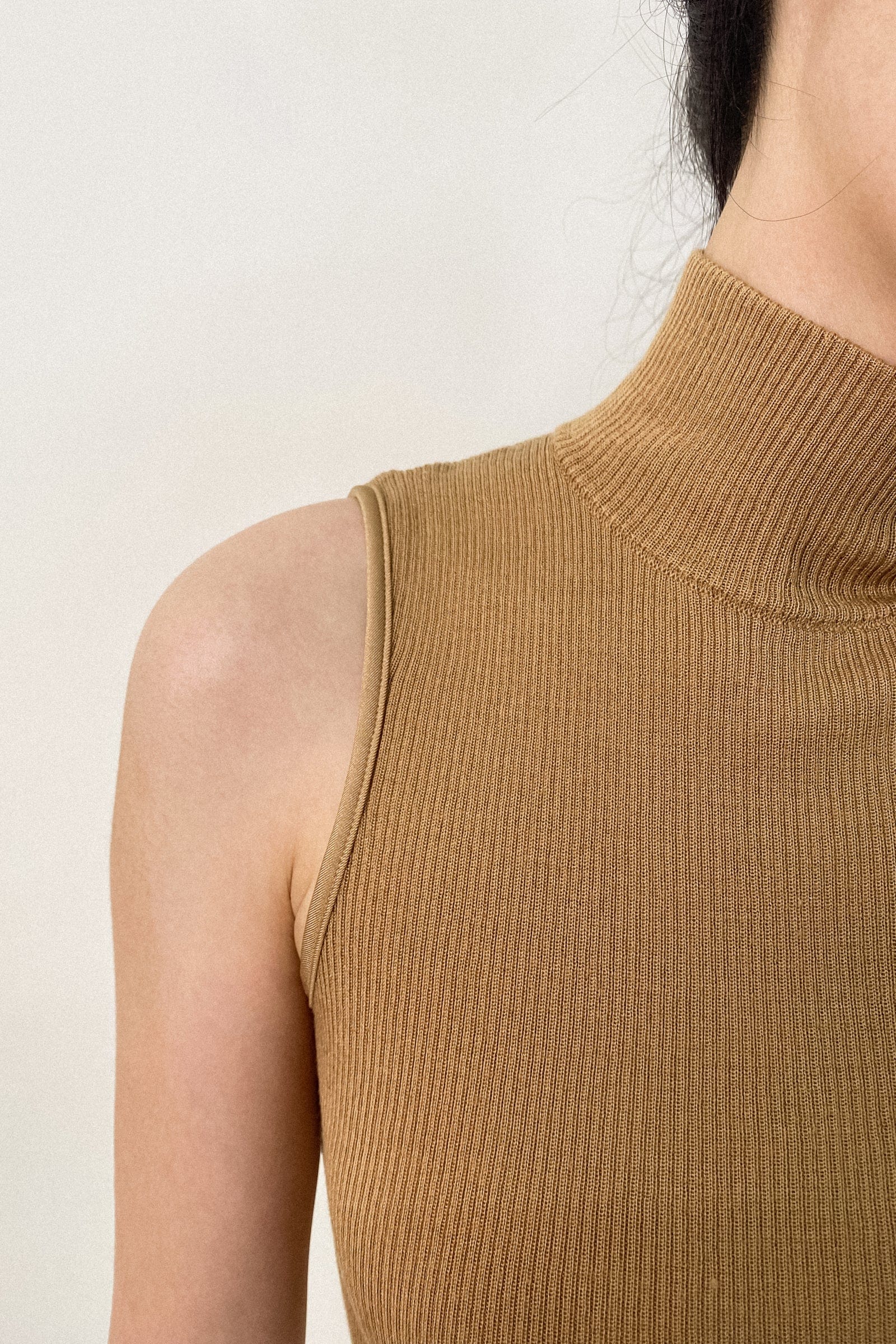 Peru Wool-Blend Mock Neck Sweater Vest