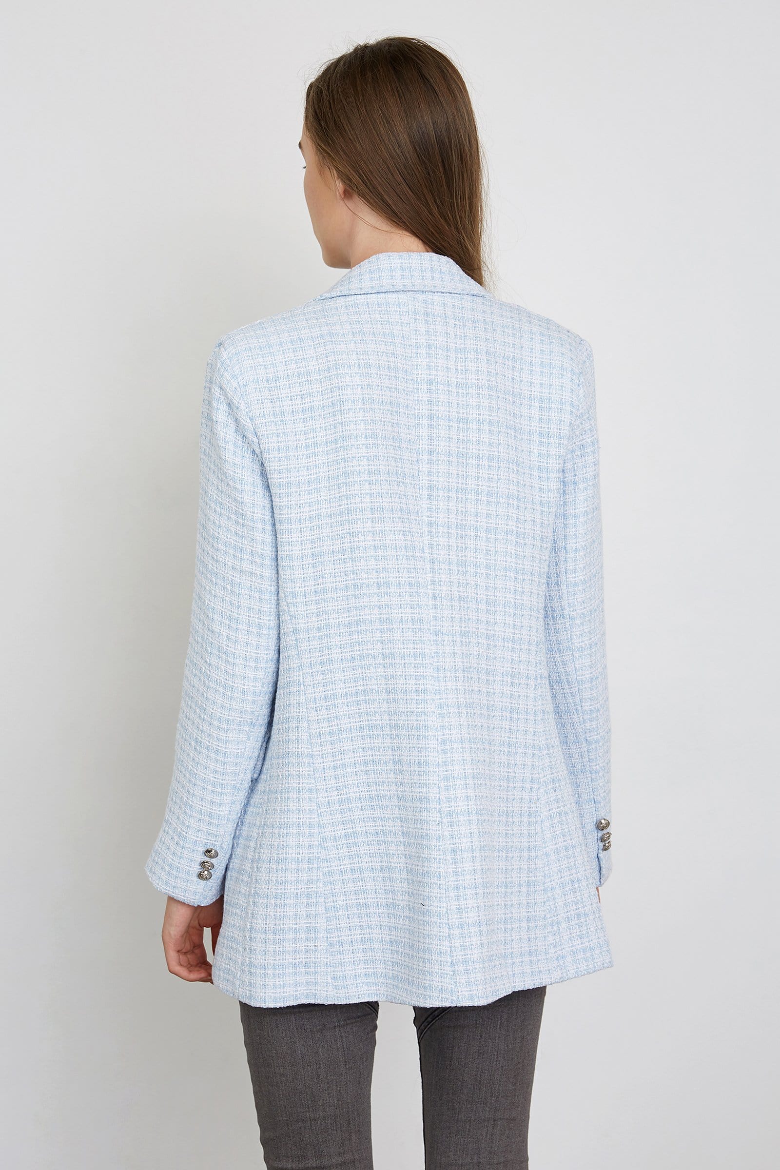 Nella Light Steel Longline Blazer
