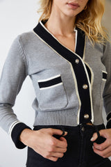 Adelyn Grey Pocketed Cardigan