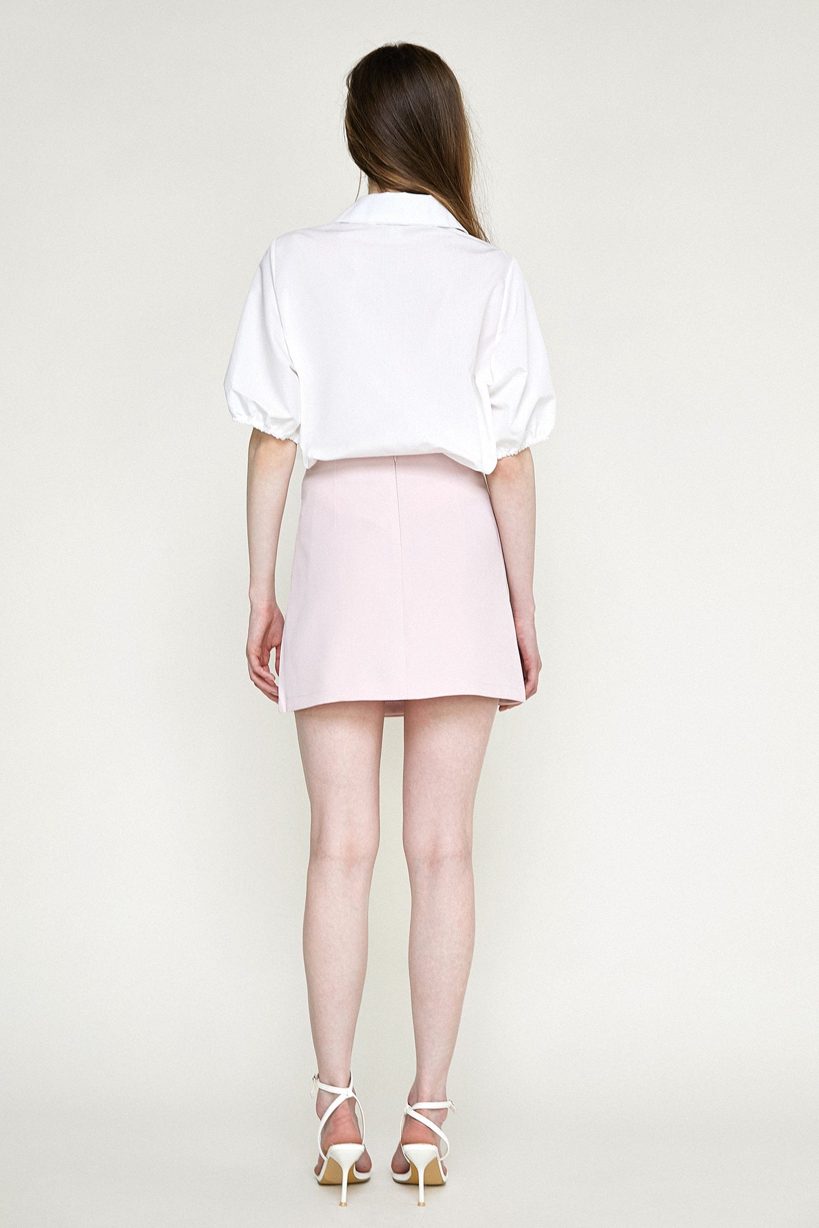 White Short Puff Sleeve Shirt