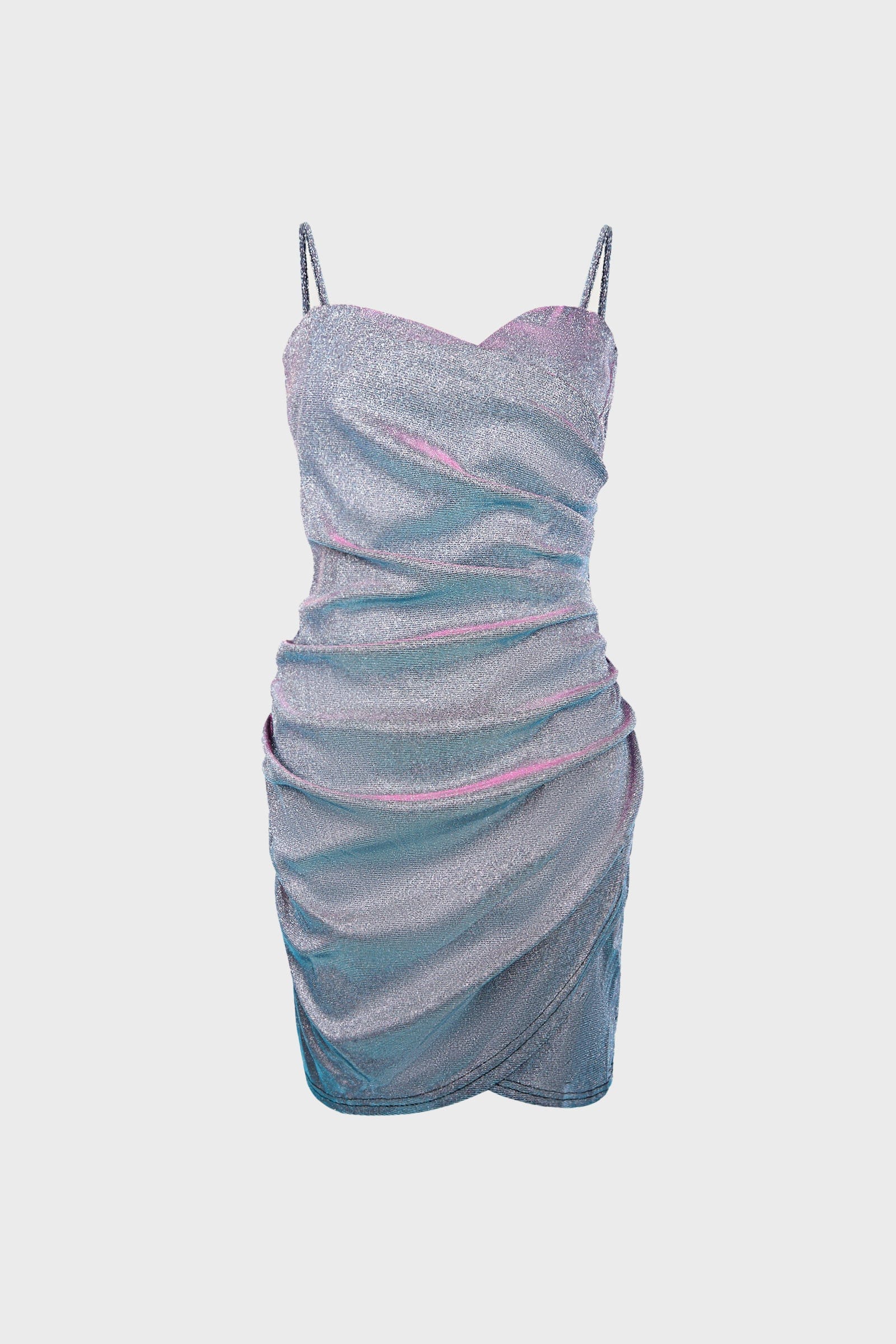 Havana Silver Sparkling Ruched Mini Dress