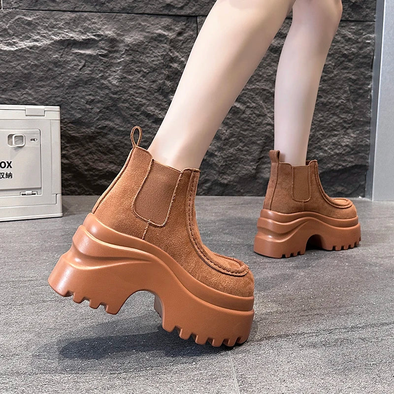9CM High Platform Ankle Boots