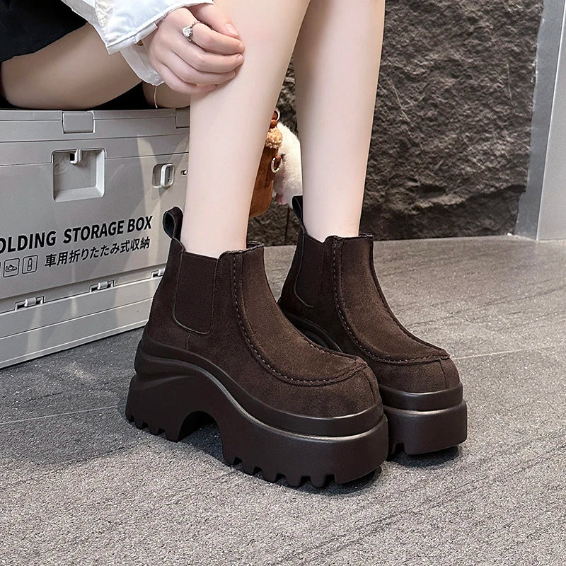 9CM High Platform Ankle Boots