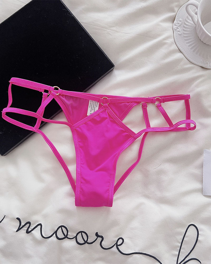 Cutout Crossover Strap Thongs