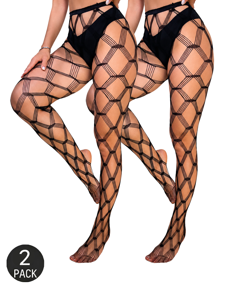 High-Waisted Diamond Fishnet Bodystocking