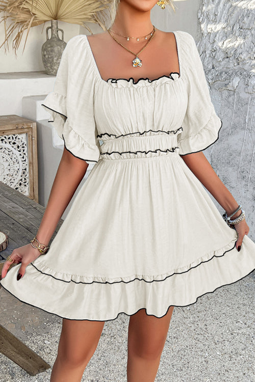 Close to Your Heart Ruffled Mini Dress - 4 Colors