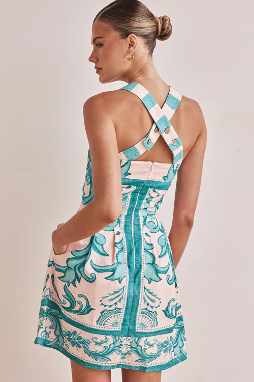 Exuberant Chicness Print Sleeveless Mini Dress - 4 Colors