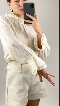 Dreamiest Love Ivory Long Sleeve Lace-Trimmed Blouse