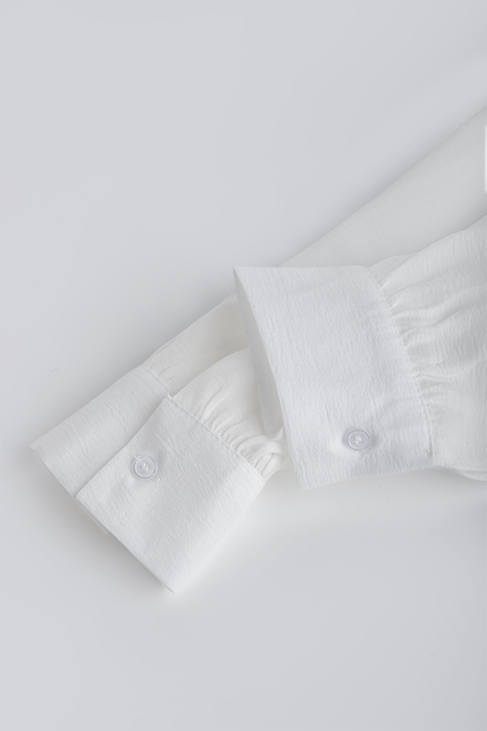 White Bow-Front Collared Blouse