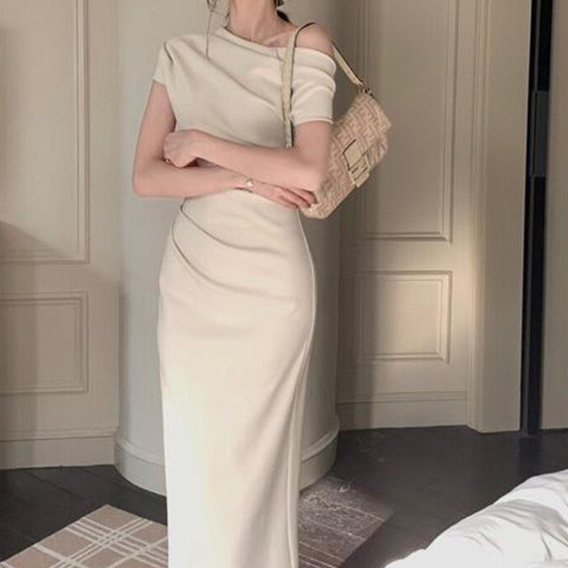 Lime White Spaghetti Strap Cowl Neck Ruched Drawstring Midi Dress