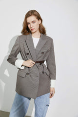Herringbone Grey Oversized Blazer