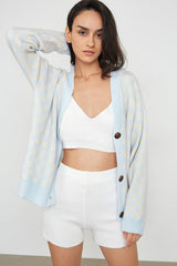 Jaycie Light Blue Plaid Cardigan