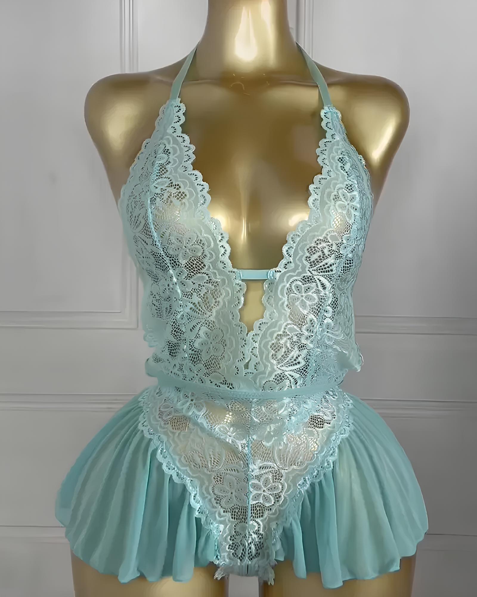 Women's Solid Color Lace Pajamas
