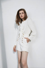 Business Essential White Bow-Tie Blouse