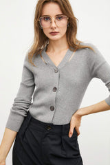 Grey Button-Up Cardigan