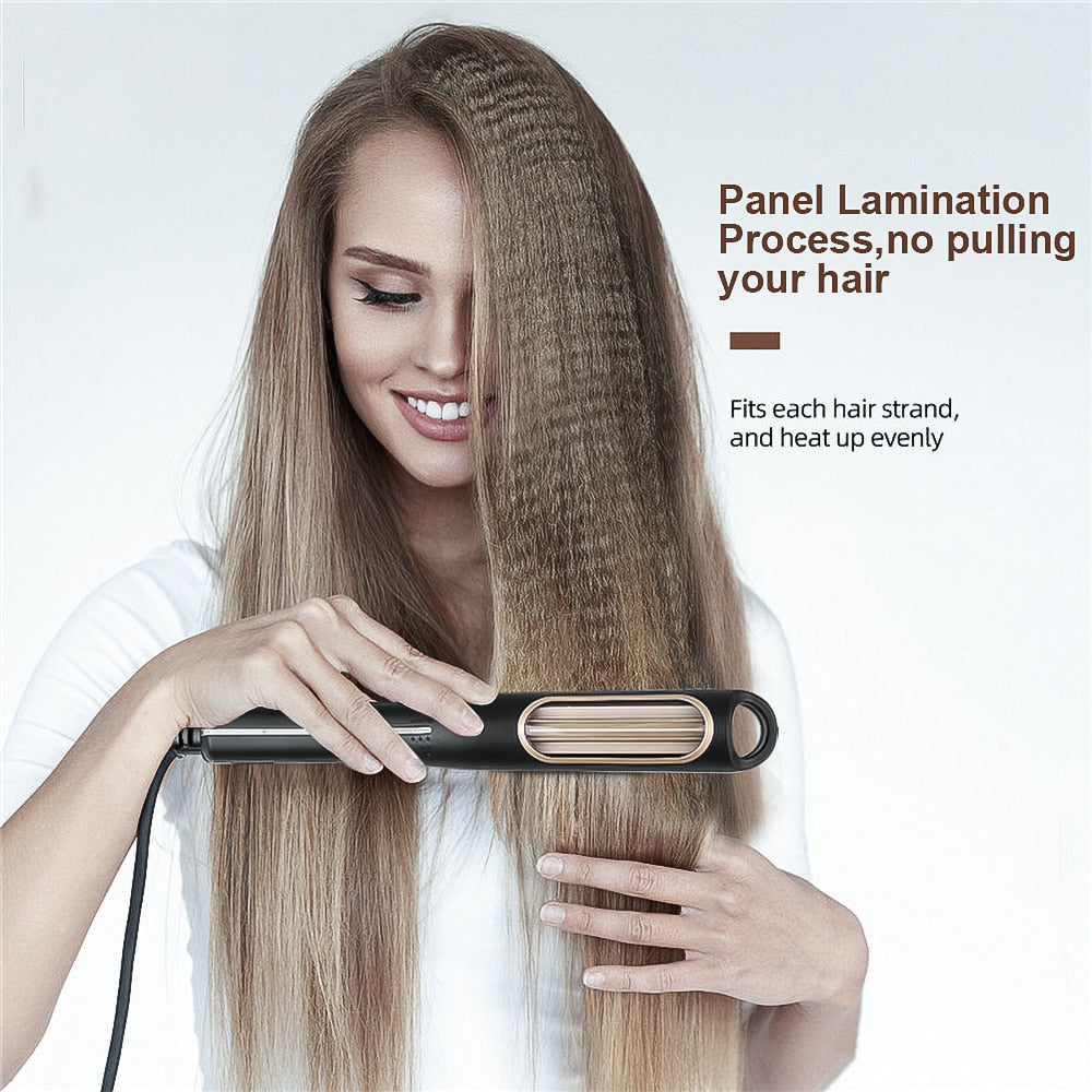 Corrugated flat automatic curling iron
