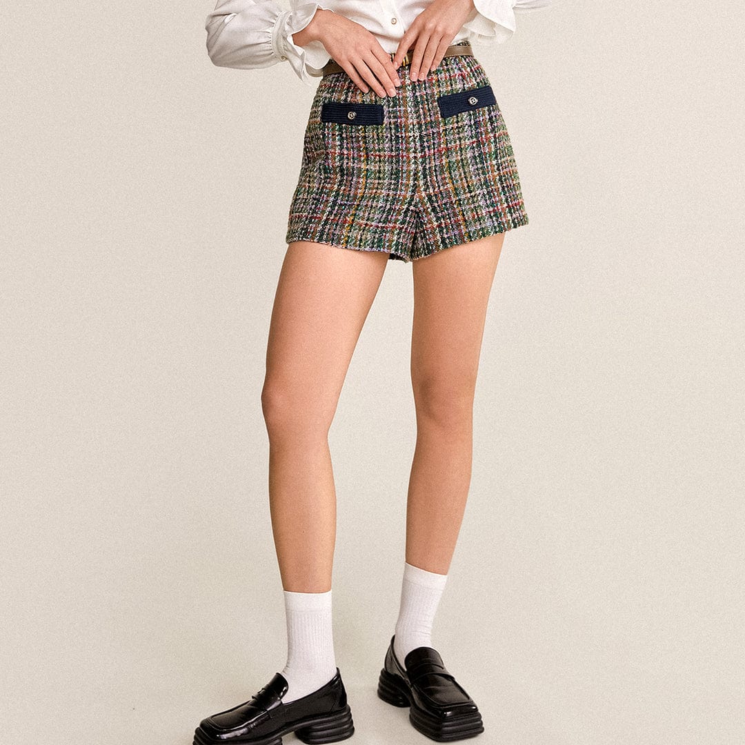 Multicolor High-Waisted Tweed Skort