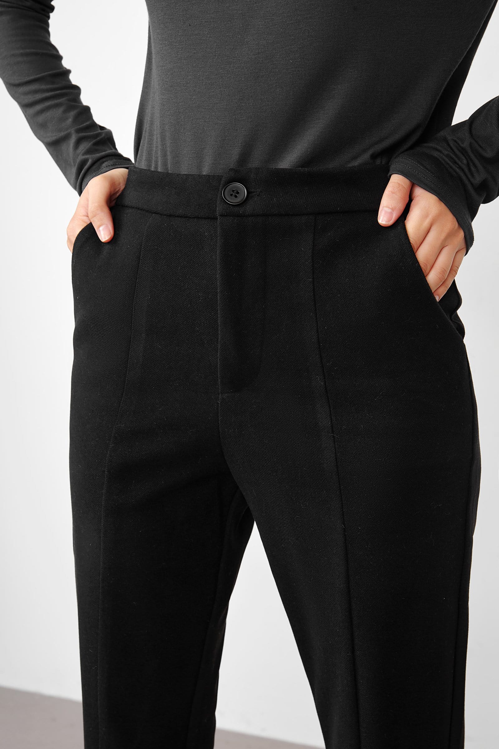 Ebrill Black Straight Leg Pants