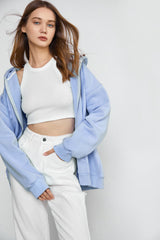 Hendrik Light Blue Zip Up Hoodie