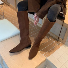 Autumn Cow suede Riding Boots