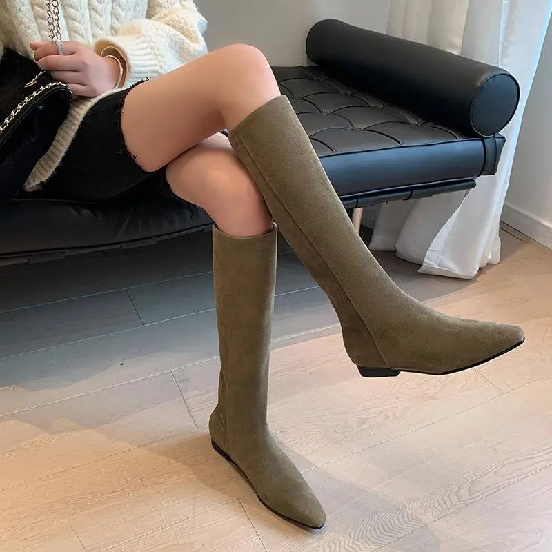 Autumn Cow suede Riding Boots