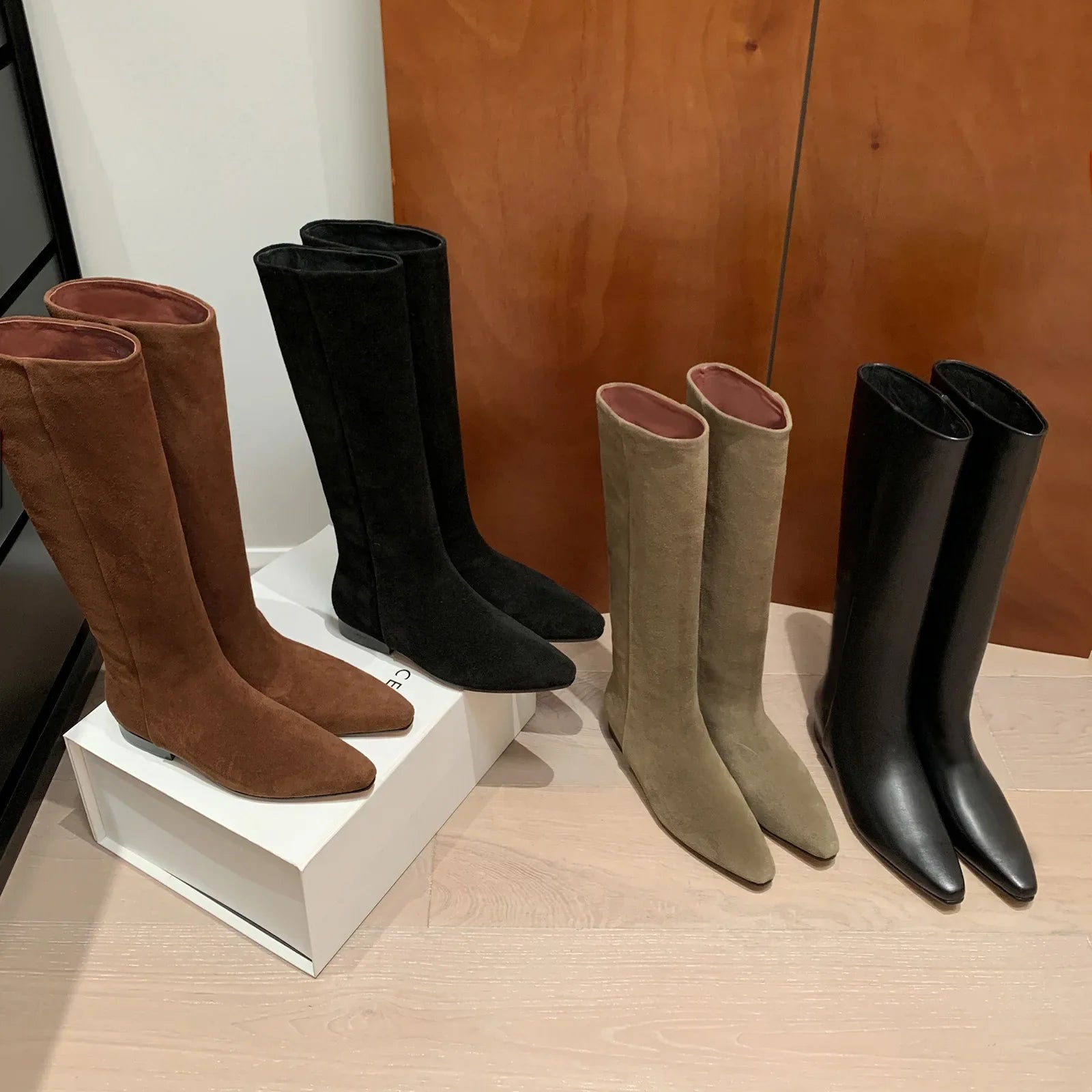 Autumn Cow suede Riding Boots
