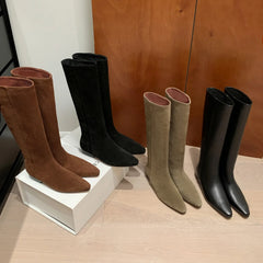 Autumn Cow suede Riding Boots