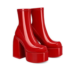 Autumn Patent Leather platform Short Boots