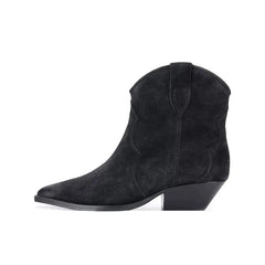 Autumn Suede Embroidery Western Boots