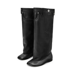 leather Height Increasing Knee high Boots