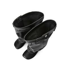 leather Height Increasing Knee high Boots