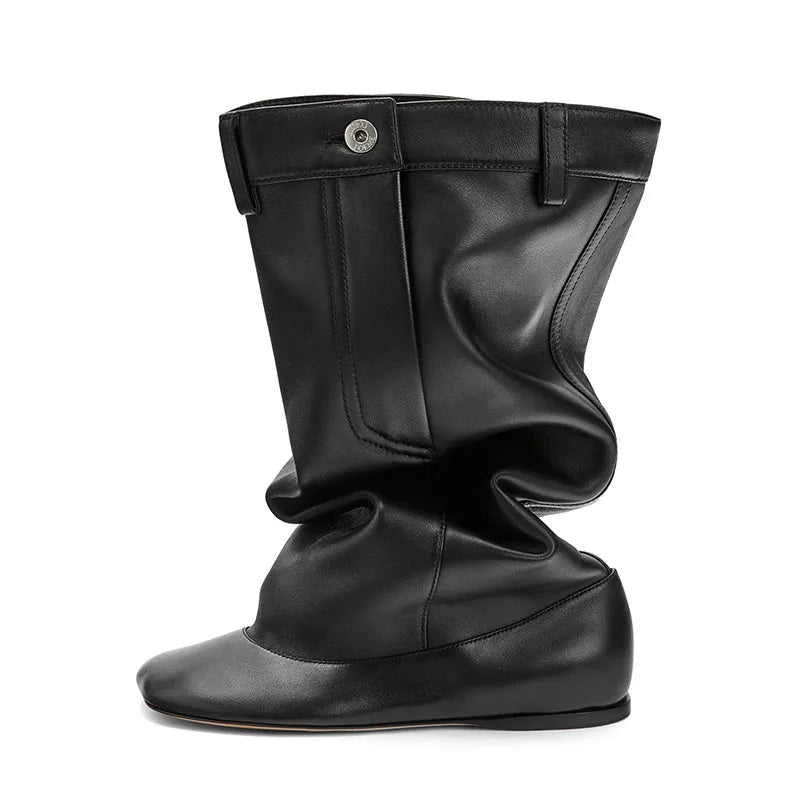 leather Height Increasing Knee high Boots