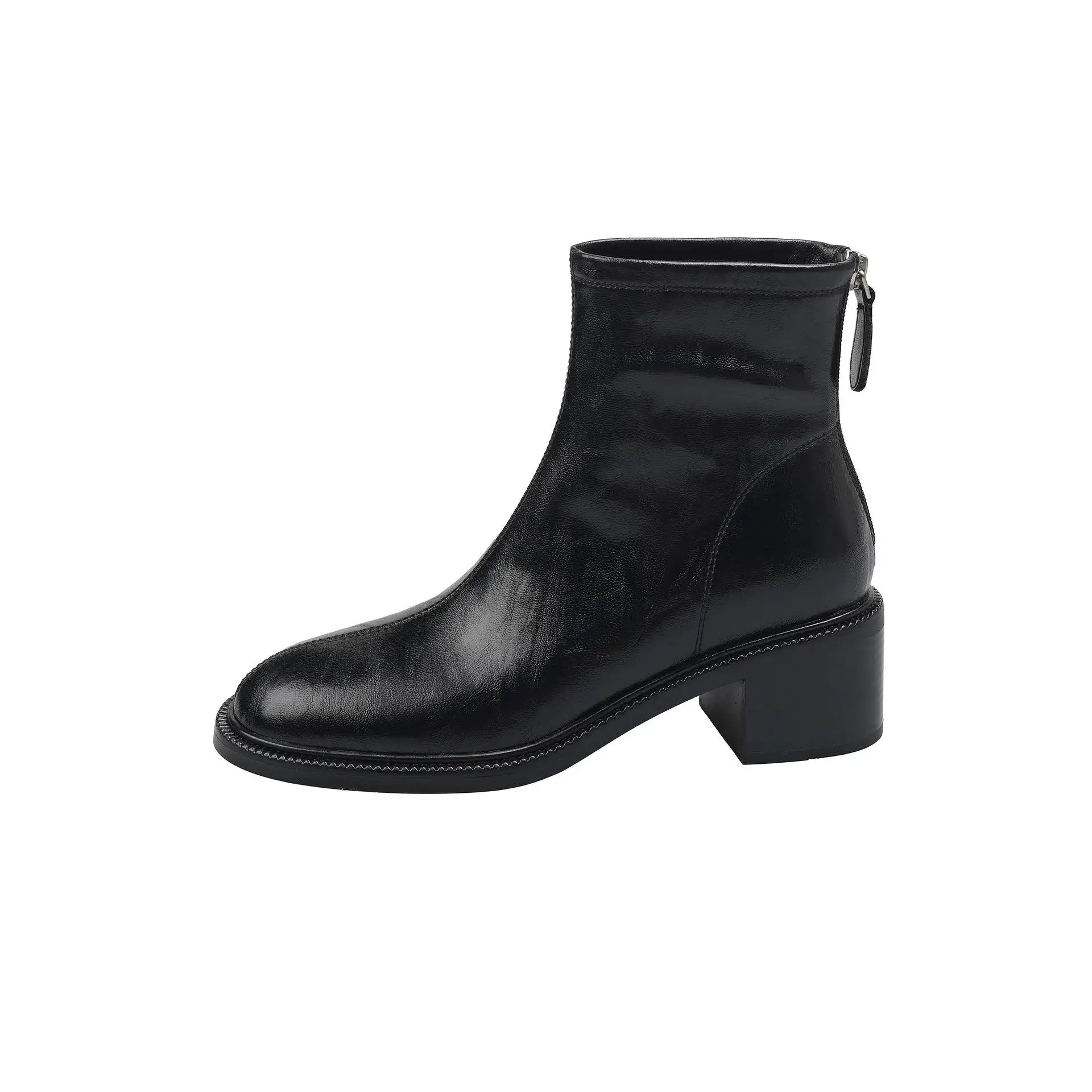 Autumn Black cowhide Short Boots