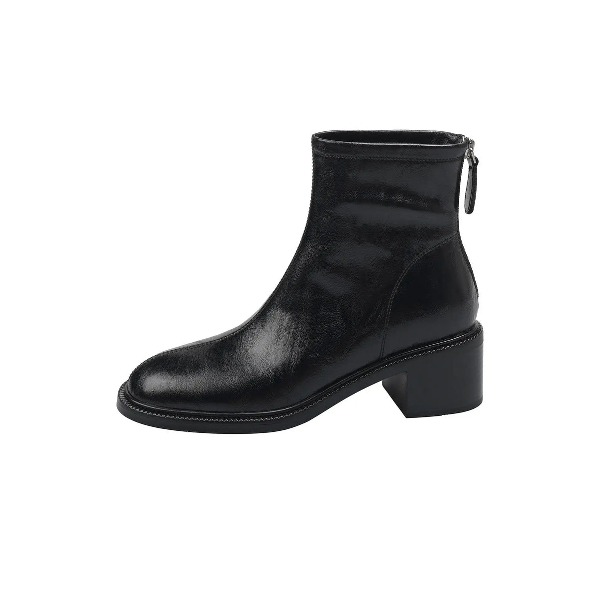 Autumn Black cowhide Short Boots