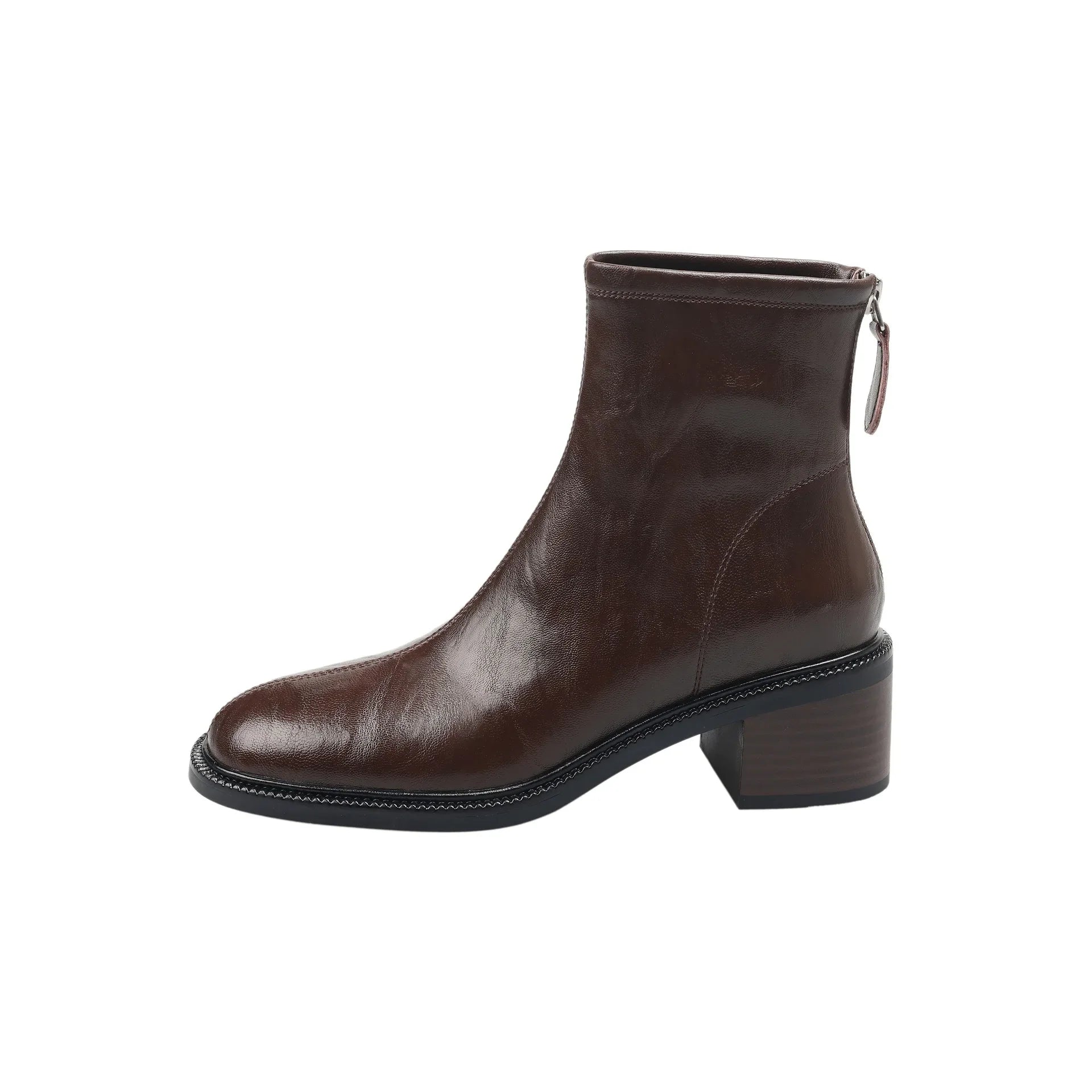 Autumn Black cowhide Short Boots
