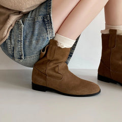 Autumn Cow suede Short Boots