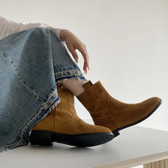 Autumn Cow suede Short Boots