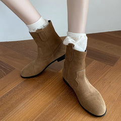 Autumn Cow suede Short Boots