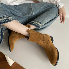 Autumn Cow suede Short Boots
