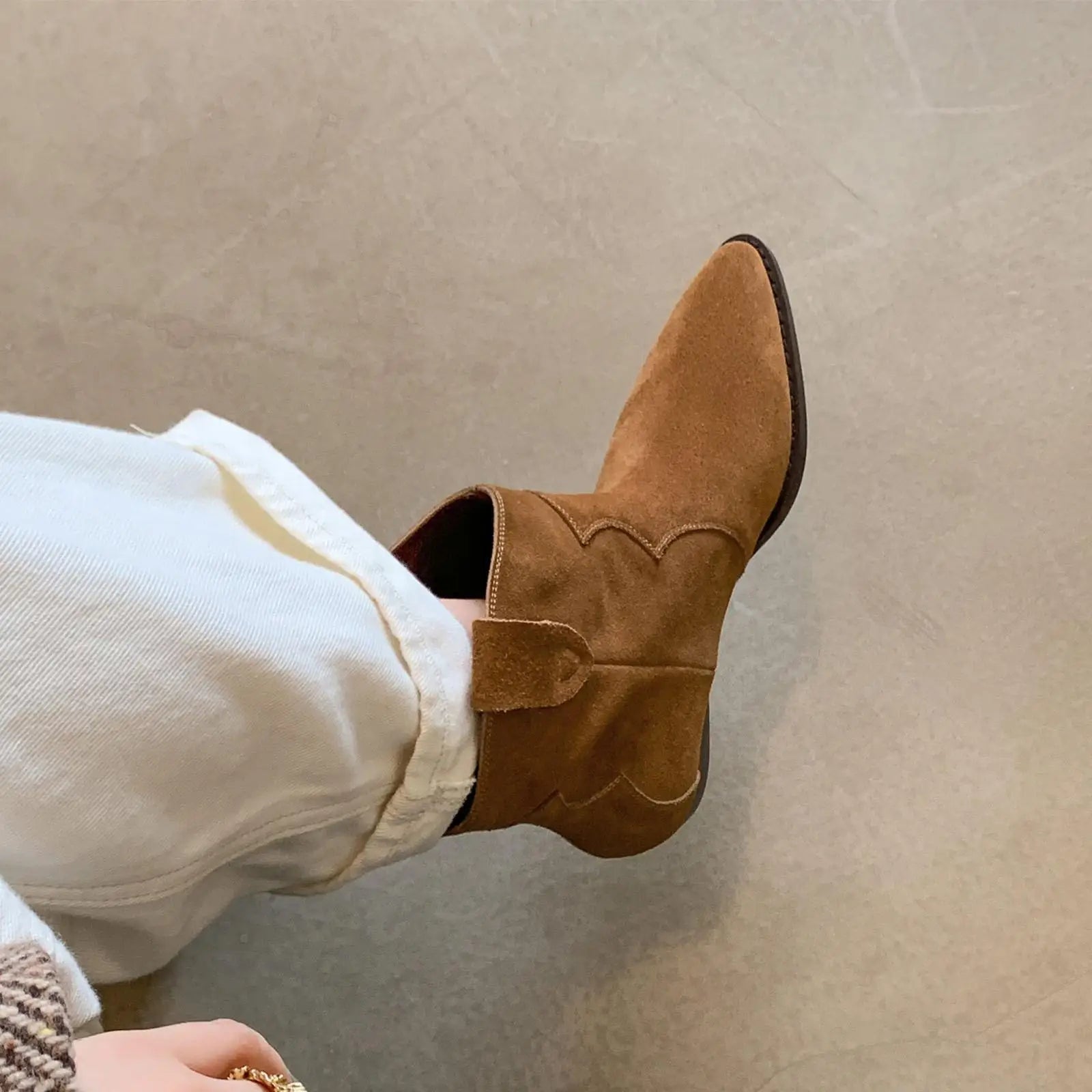 Autumn Cow suede Western Boots