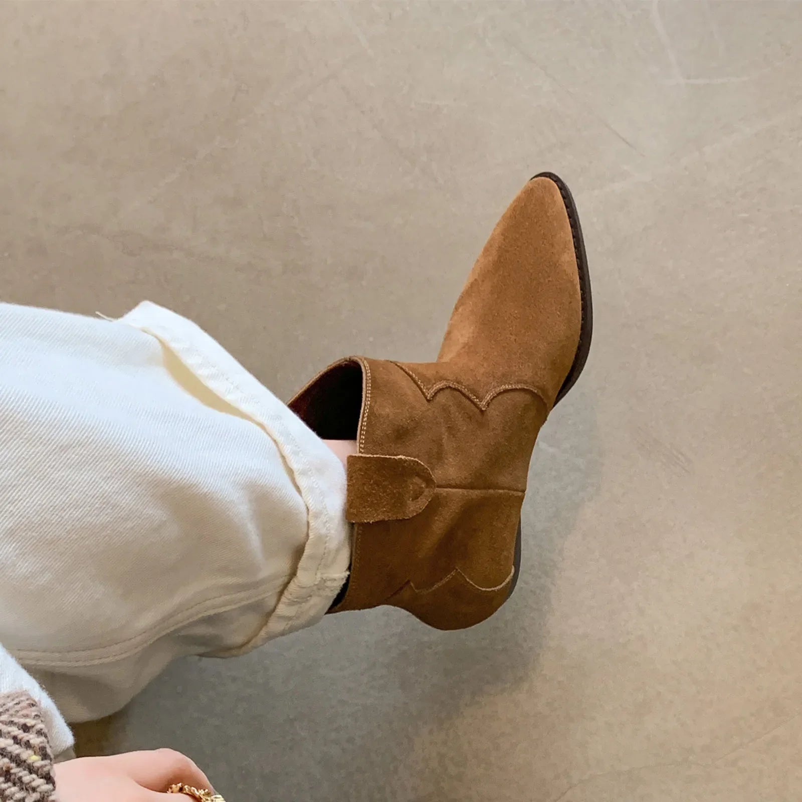 Autumn Cow suede Western Boots