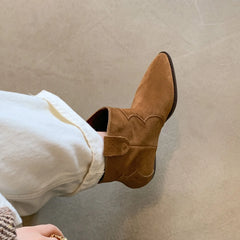Autumn Cow suede Western Boots
