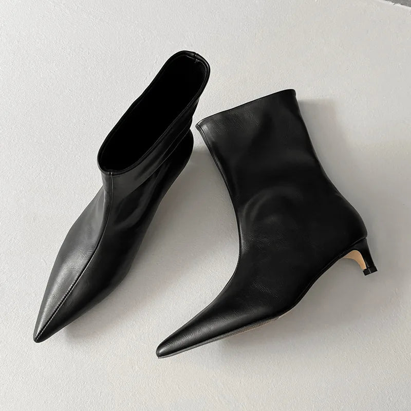Autumn Cowhide Kitten heel Modern Boots