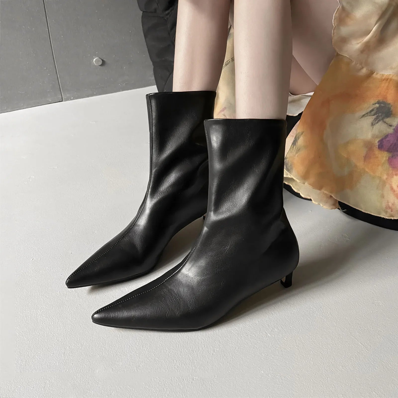 Autumn Cowhide Kitten heel Modern Boots